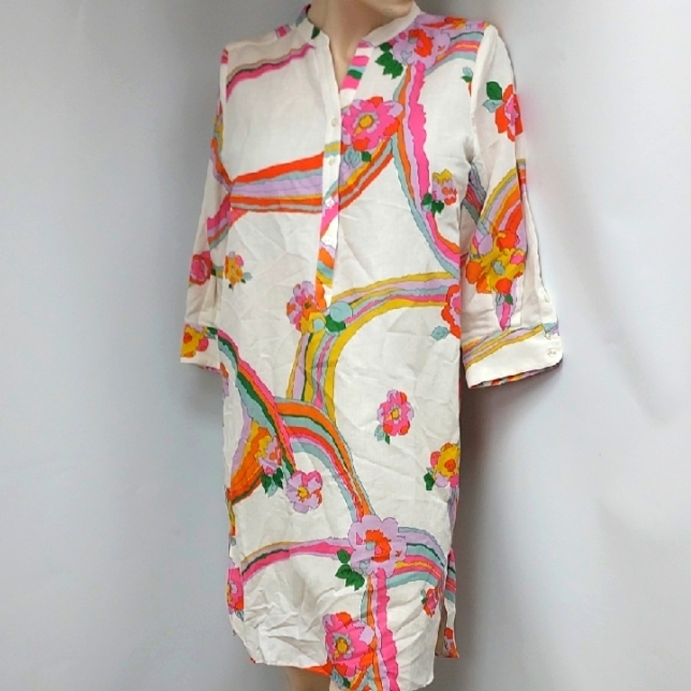 Vilagallo Colorful Floral Midi Dress
